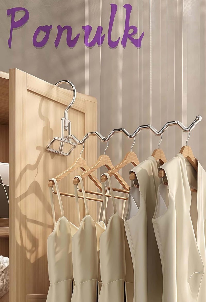 Ponulk 2 Pack Folding Mounted Clothes Rack, Stainless Steel Clothes Hooks Holder Space Saving Hanging System,Closet Storage Organizer for Bathrooms Laundry Room Heavy Duty Drying Rack（Black） - Image 4